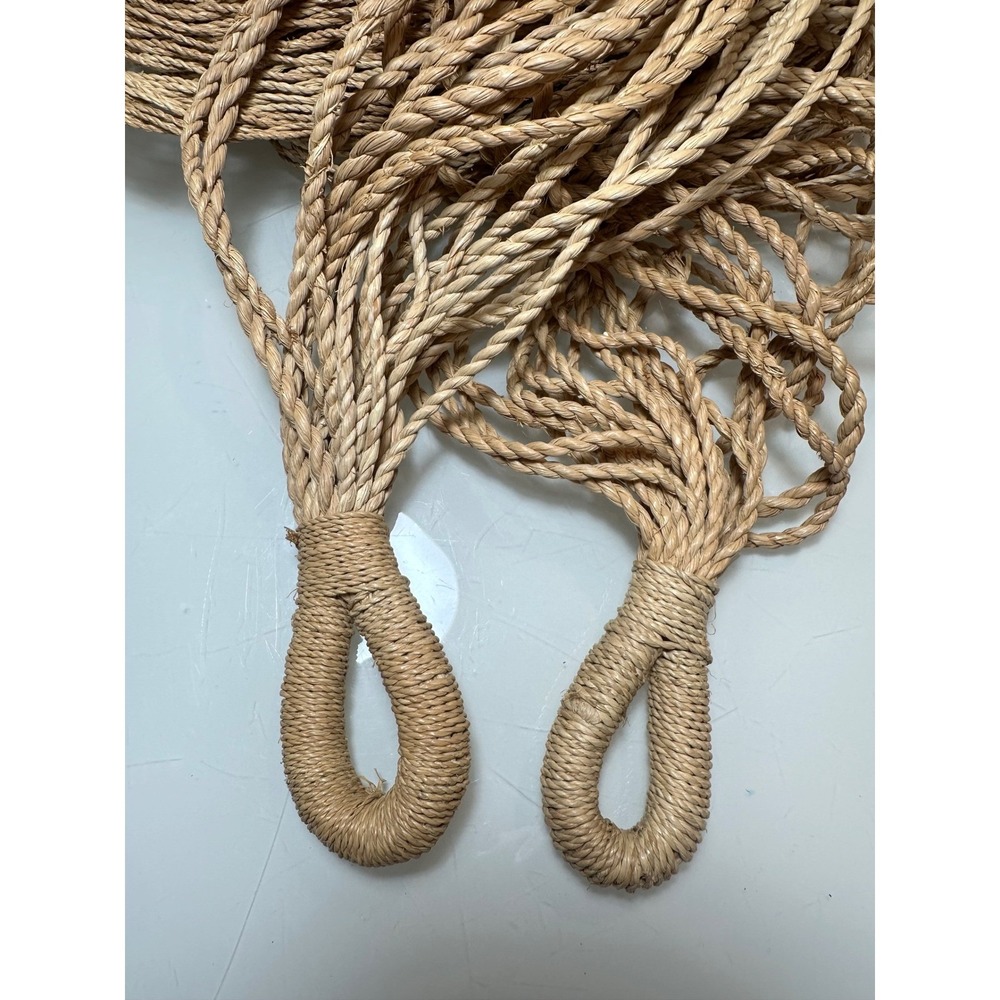Vintage Hand Woven Sisal Rope Hammock Natural Fiber Mayan Boho Garden 10 ft - Picture 3 of 13